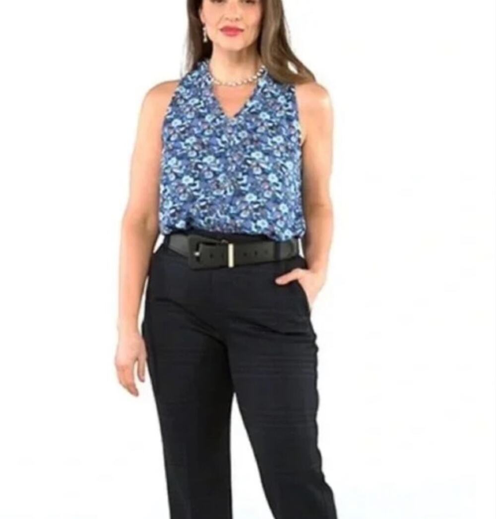 Cabi Take Two Top Blue Lagoon Floral 4349 Size M